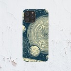 受注生産 iPhoneケース 惑星と渦巻き銀河の宇宙図｜レトロ宇宙 RFSP039A