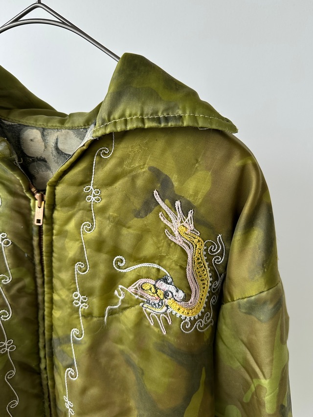 -Military- Vintage 70s VIETNAM Souvenir Jacket
