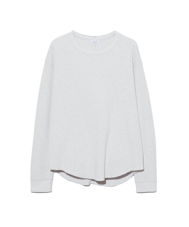 UNUSED / US2596 LONG-SLEEVE WAFFLE T-SHIRT(HEATHER ASH)