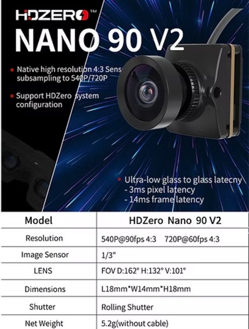 HDZero Runcam nano90 camera