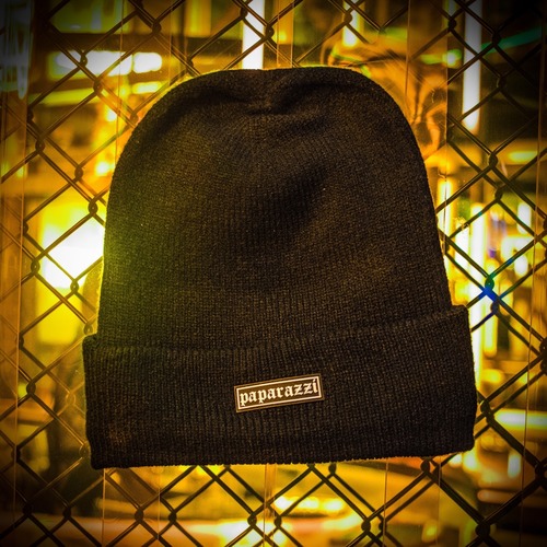 Paparazzi Embroidery + Rubber Patch 2-way Knit Cap