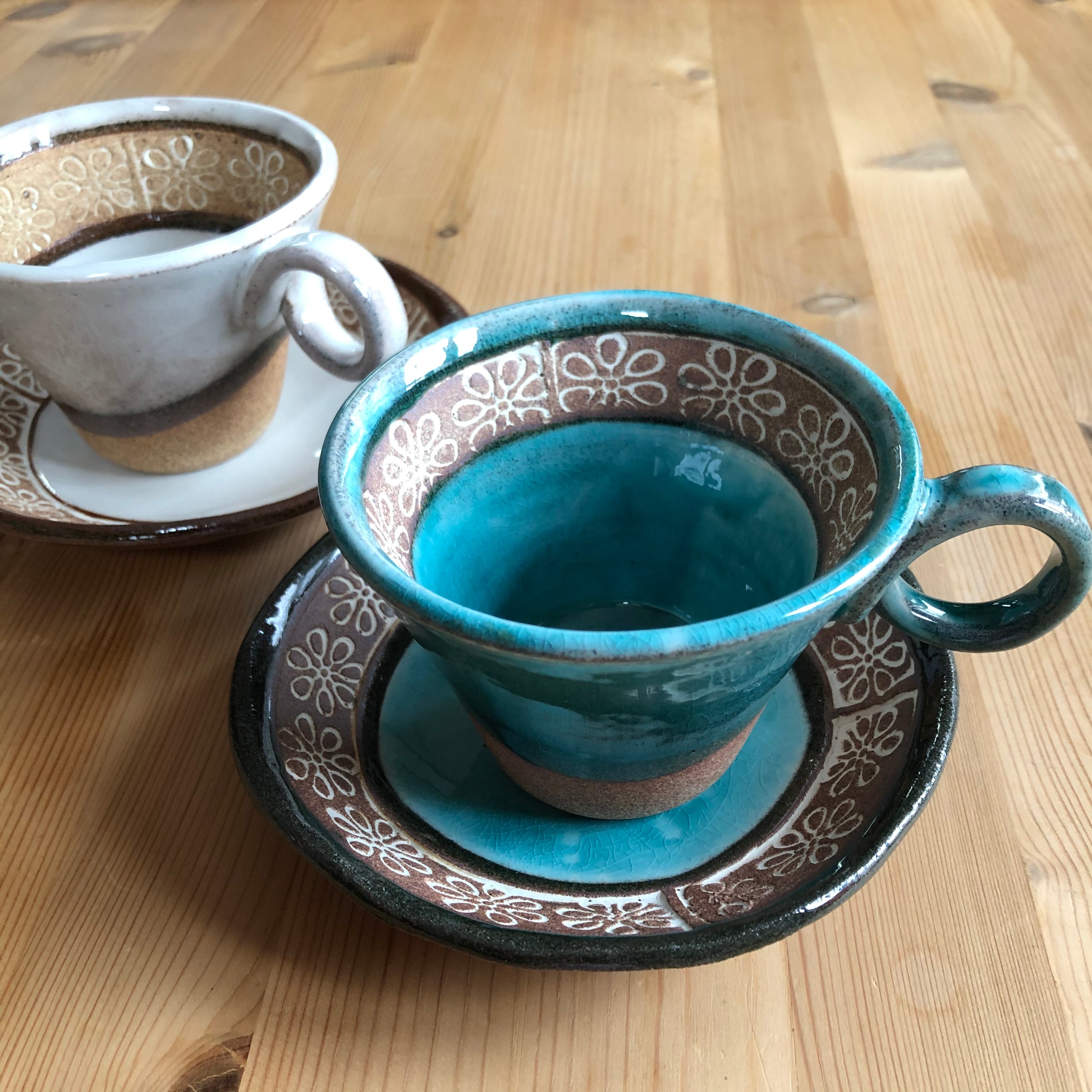 お花畑コーヒーカップ＆ソーサー「青」