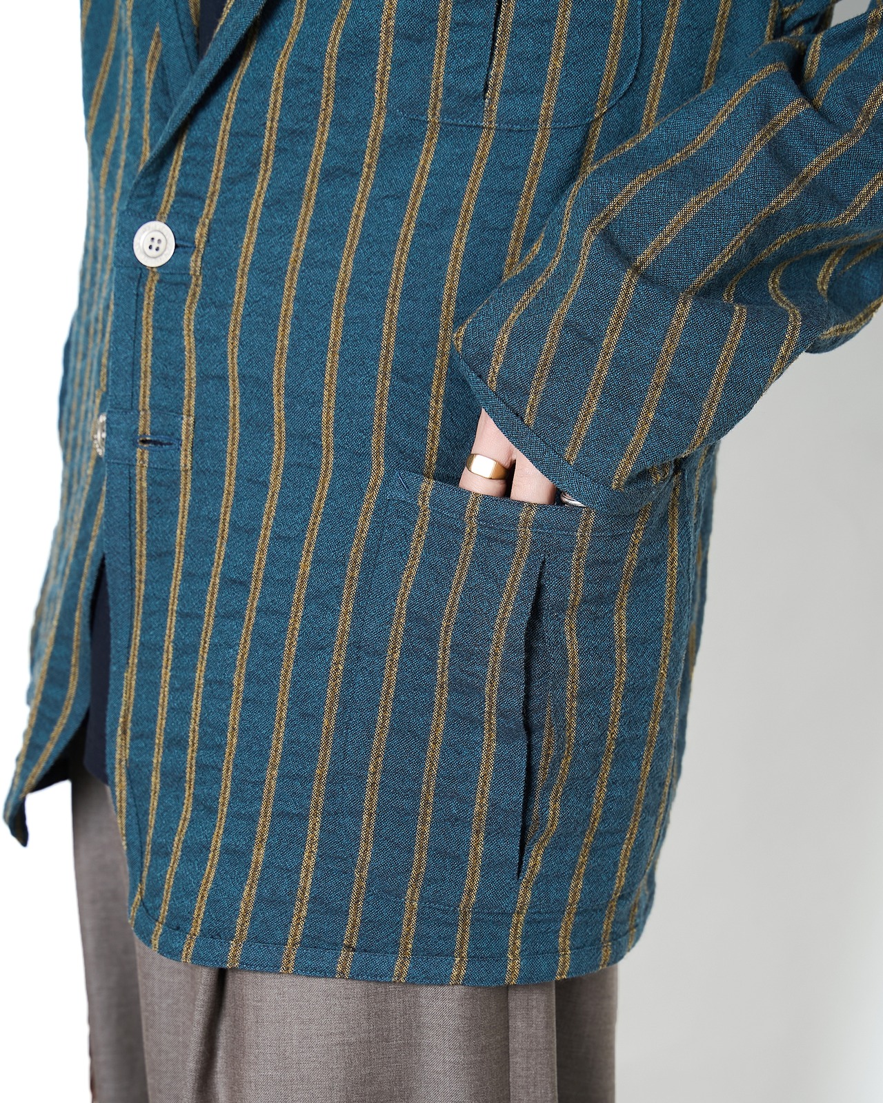 m's braque "TRIMMED JACKET〔BLUE STRIPE〕"