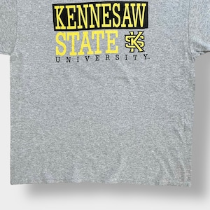 【MV SPORT】カレッジ ロゴ ケネソー州立大学 プリント Tシャツ Kennesaw State University  XL ビッグサイズ グレー us古着