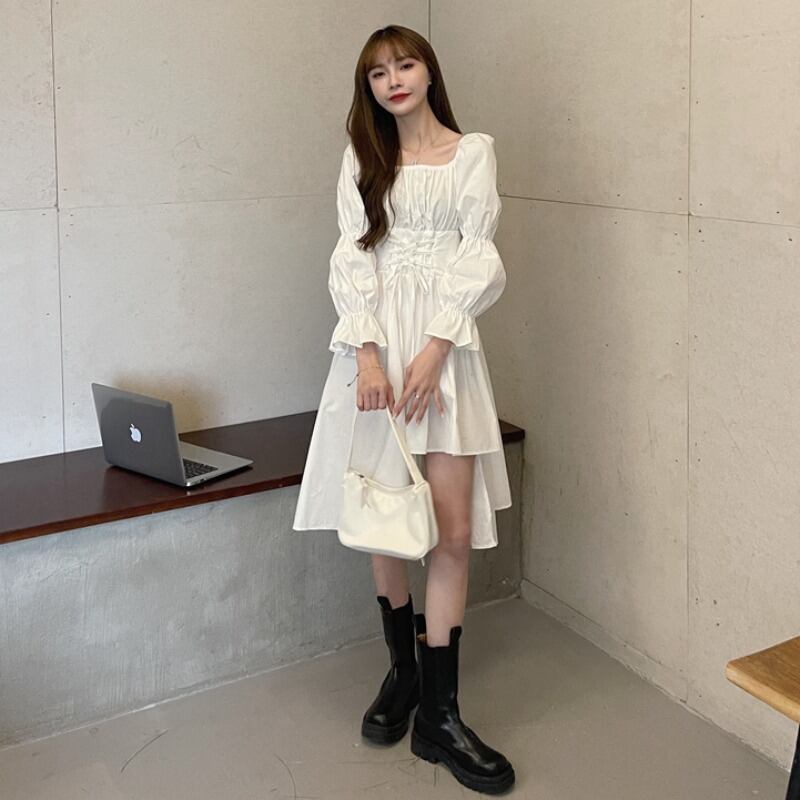 ドレス スプリングウェストAラインブラック 春物 1号婦人80363067029