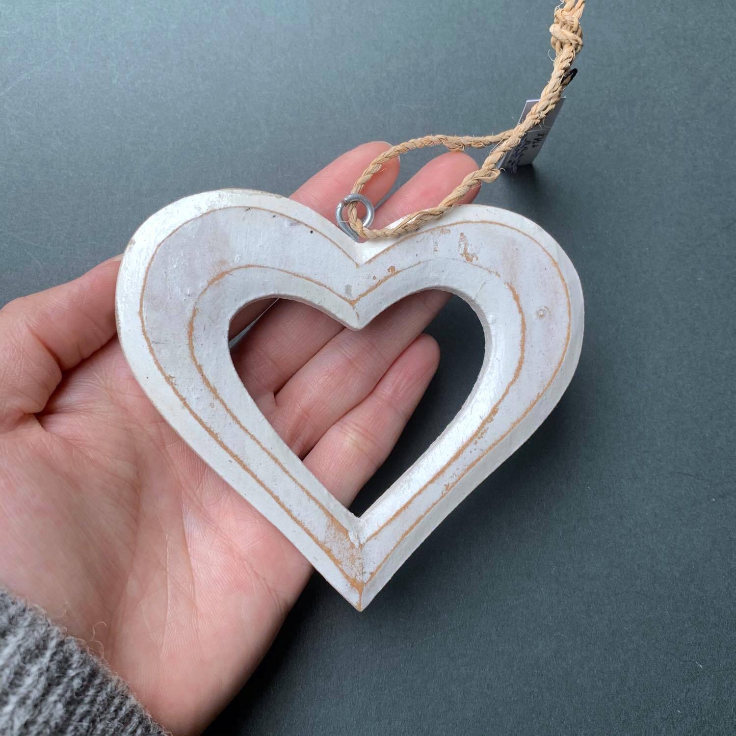 オーナメント白ハートフレーム | Dua-アクセサリーパーツショップ