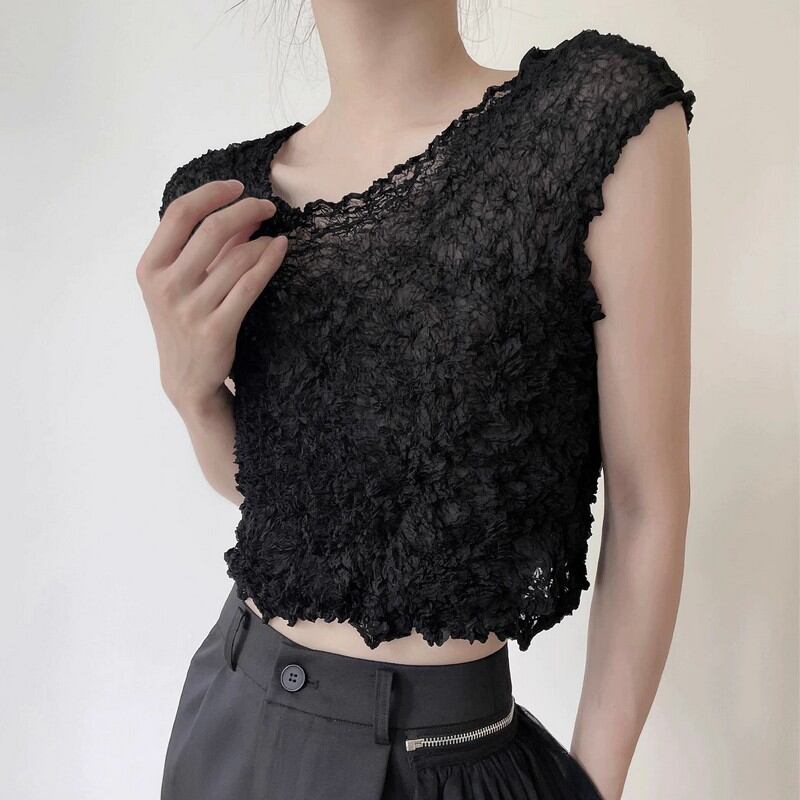 ノースリーブショートトップス A0422