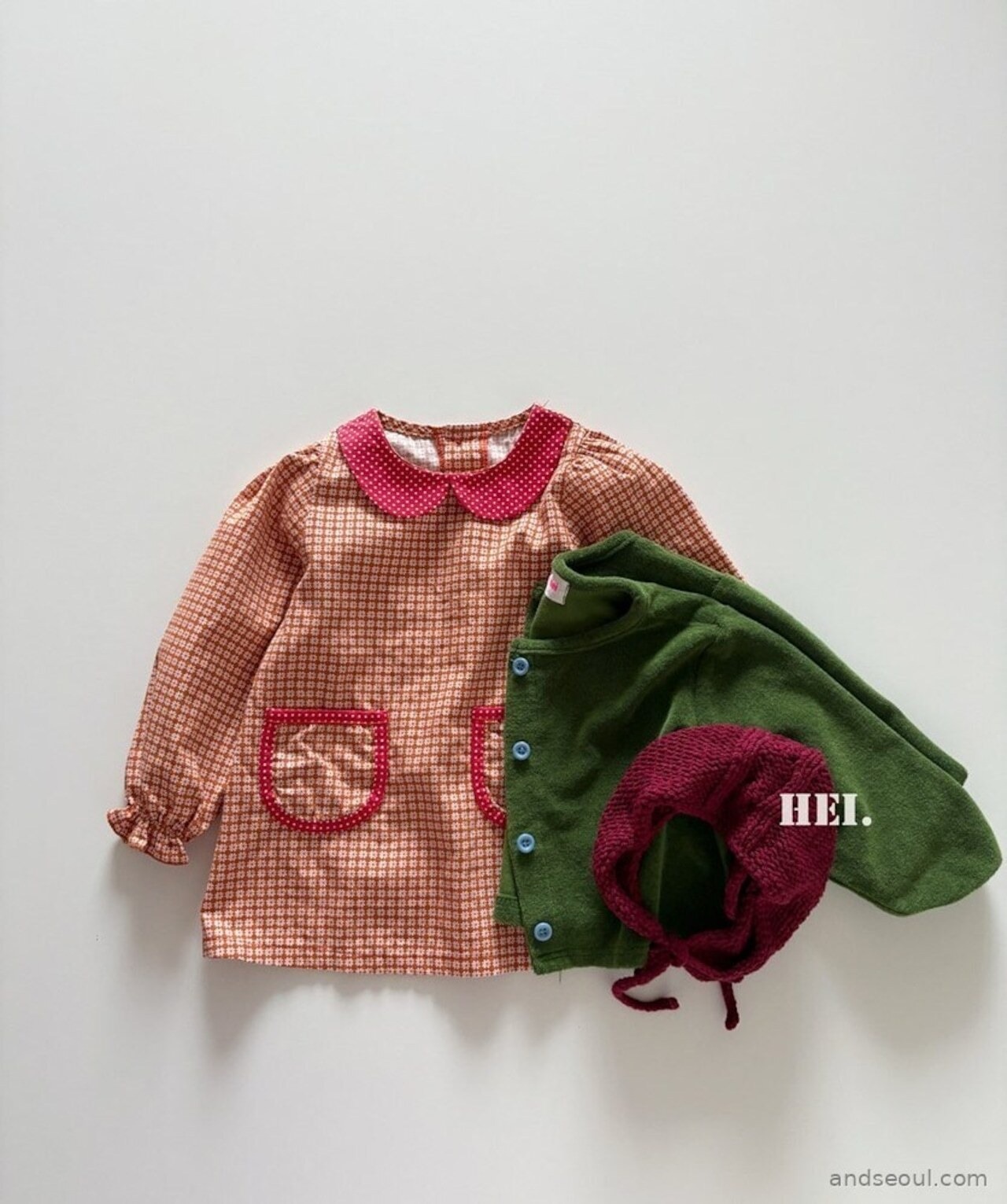 韓国子供服 / 26Autumn / 〖取寄〗Hei / マアチルダワンピース / キッズ服 / カラフル服 / 秋服 *XS~XL*