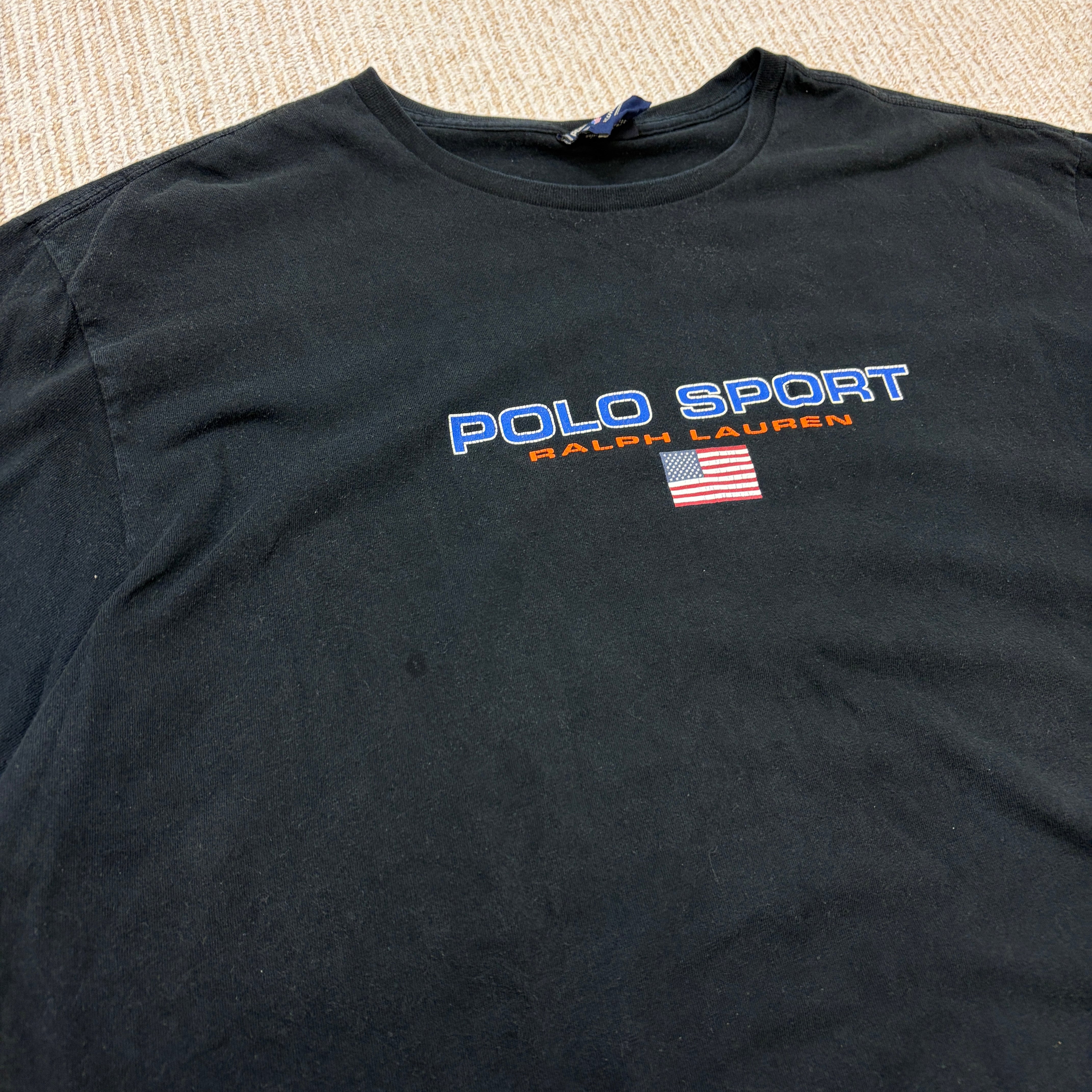 POLO SPORT LOGO T–SHIRT BLACK 1990'S OLD | safarionline