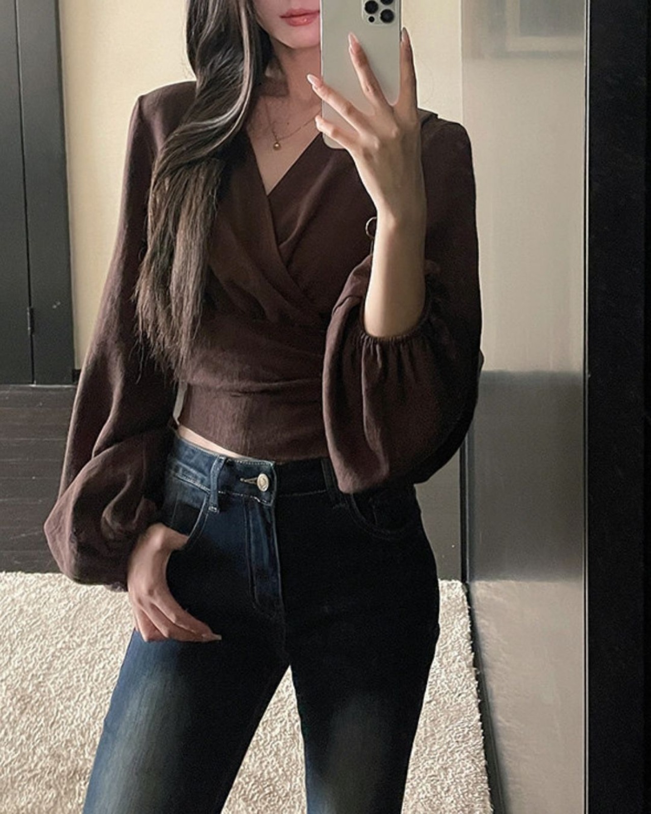 ウエストマークボリュームスリーブシャツ A0822 - 3