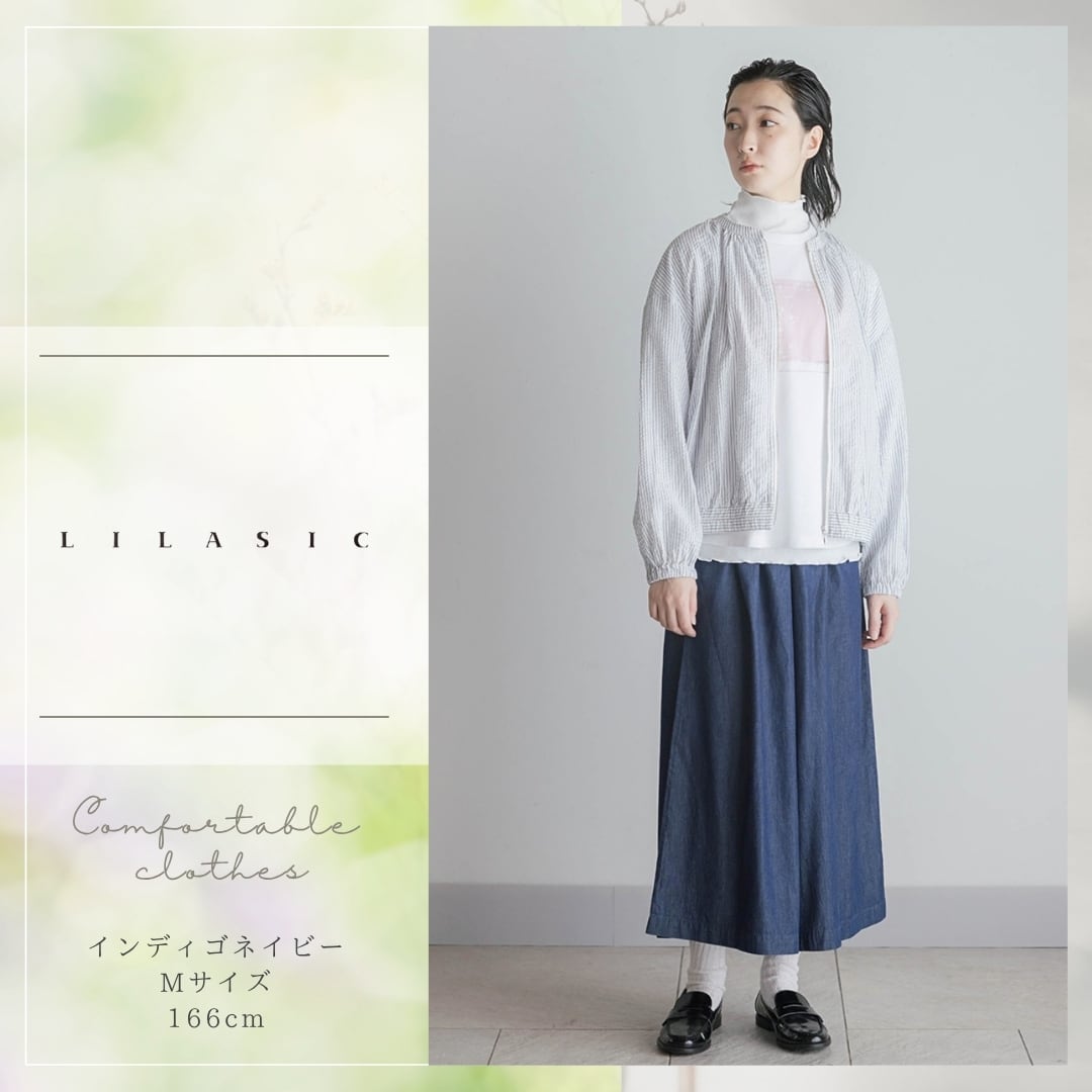 LILASIC/SBB36042/リラシク/デニムタックワイドデニムパンツ