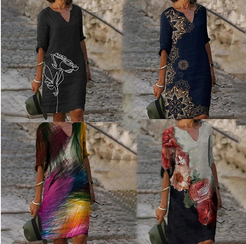 【大きいサイズS-5XL】【春夏新作】ファッションワンピース♪全4色◆#sets-227797