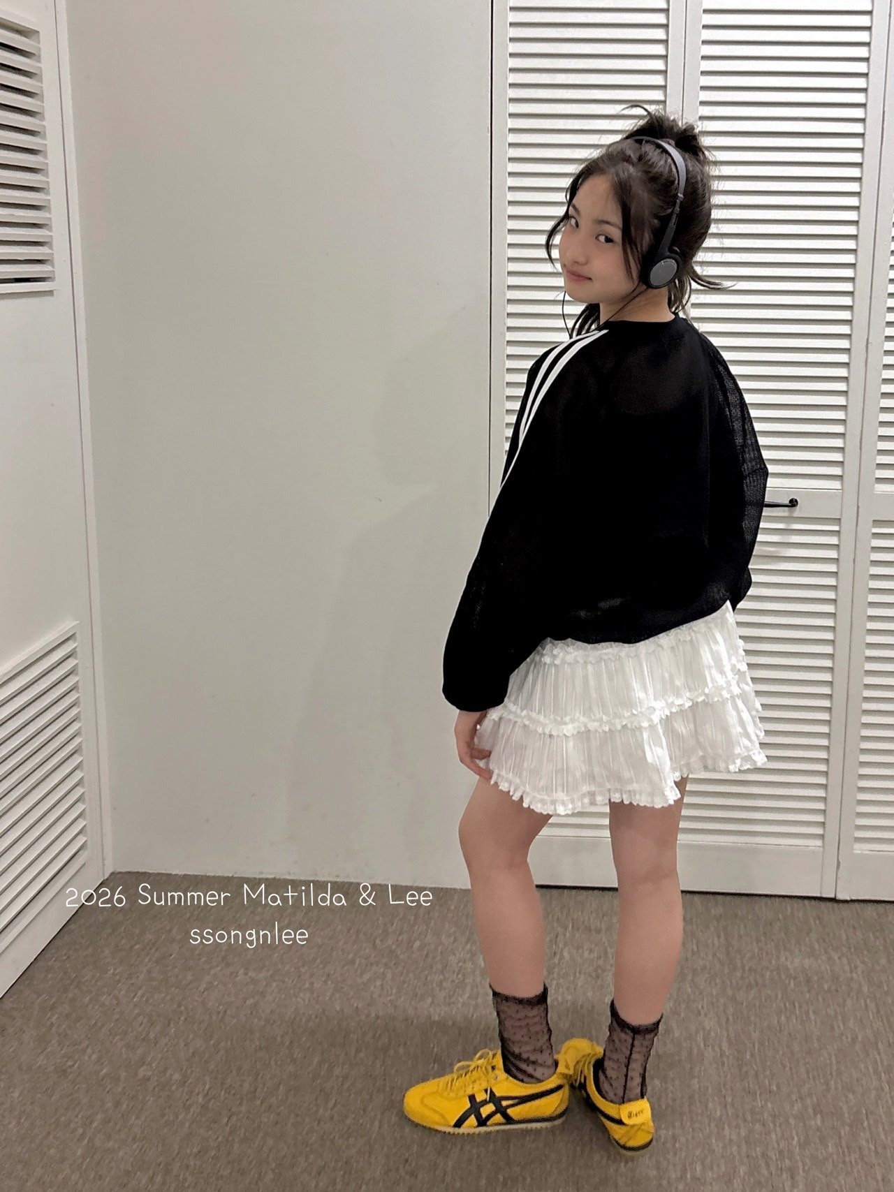[Matilda&Lee] Two-line mesh tee (15/17/19) / [마틸다앤리] 두줄메쉬티 (15/17/19)