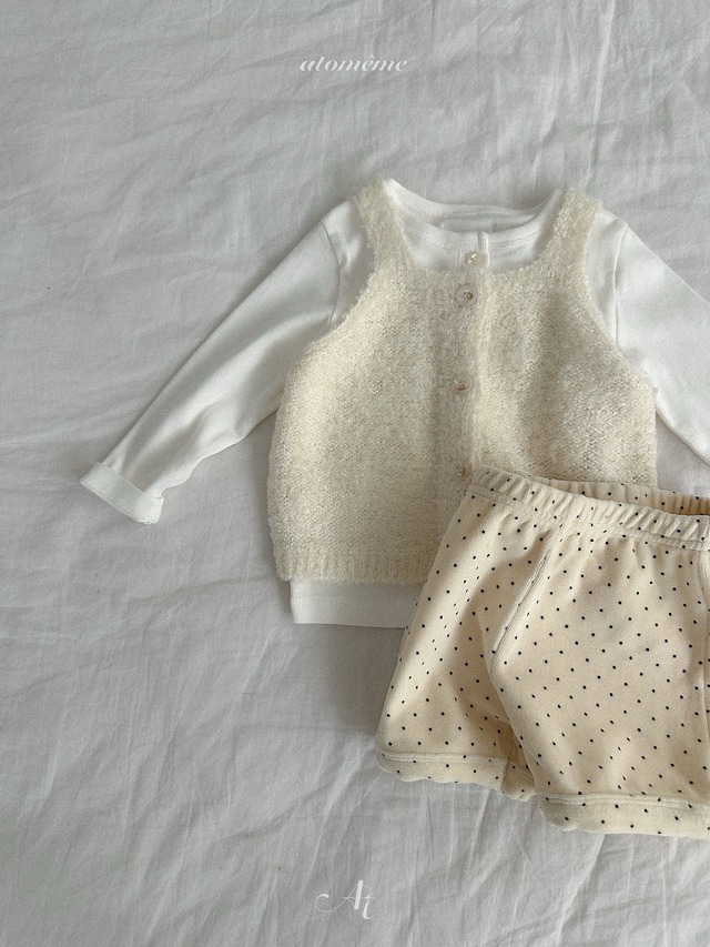 〘予約〙atomeme / Ecru Knit Vest