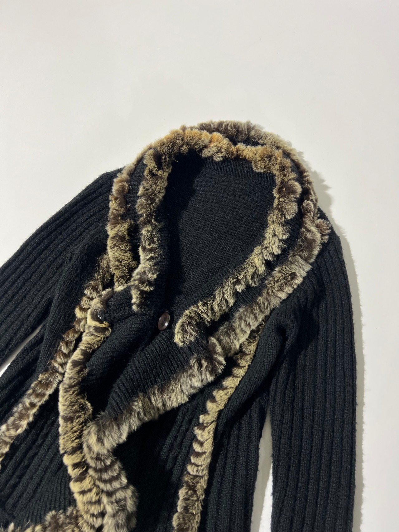 "UNKNOWN" Rabbit Fur Cardigan