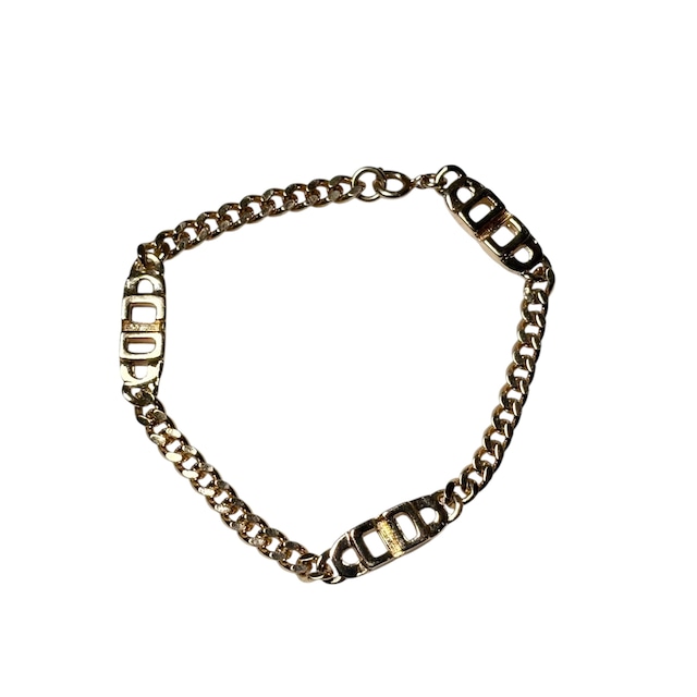 vintage CHRISTIAN DIOR gold metal “CD” bracelet