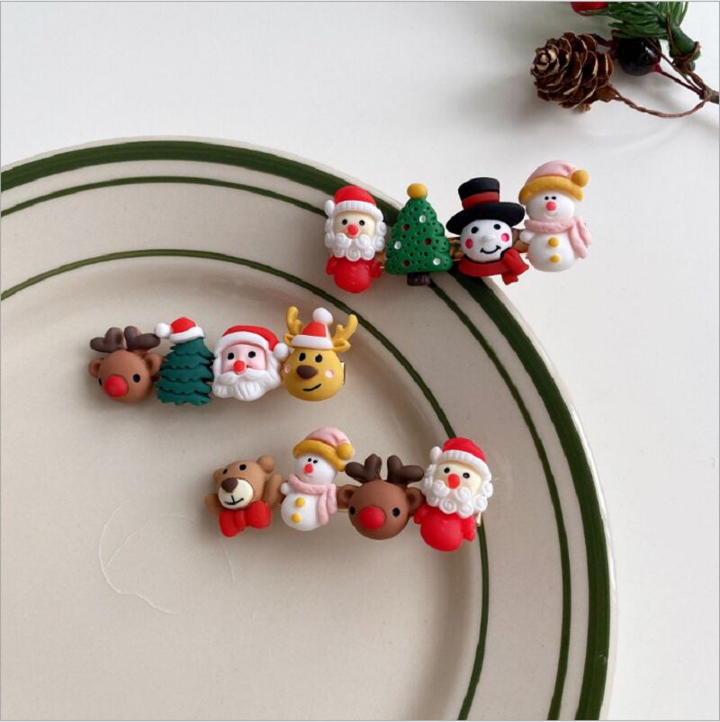 韓国風クリスマスデザインヘアピン