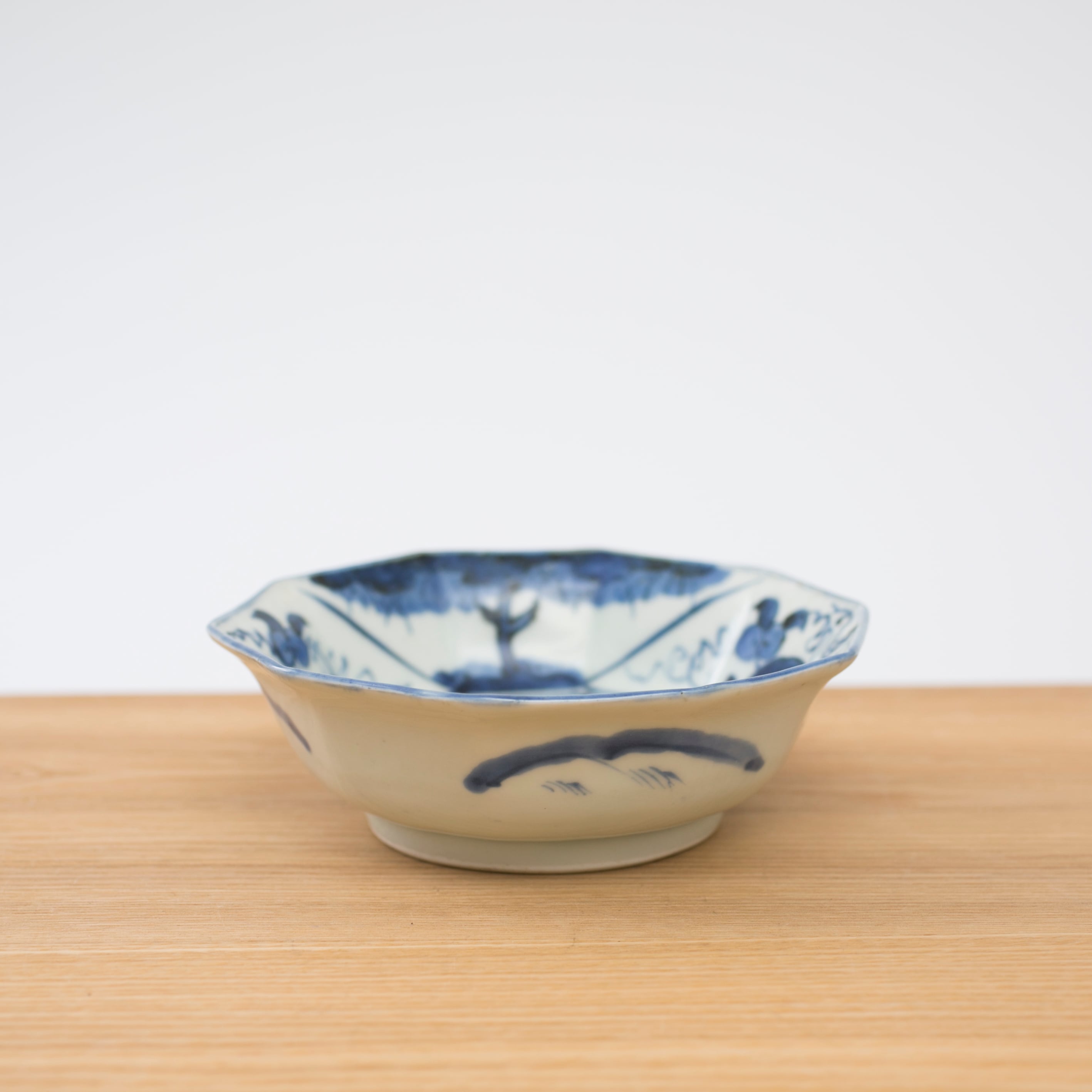 伊万里 古伊万里 染付 なます皿 鳥文 10角 十角形 膾皿 和食器 和骨董