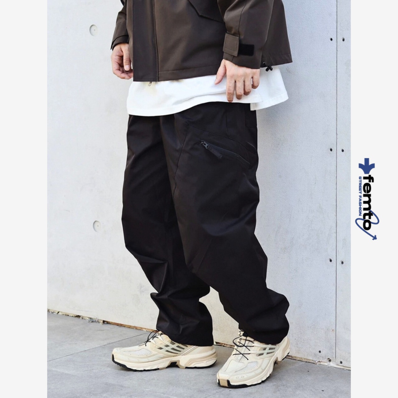Tapered silhouette zipper pocket pants 0299 - 1