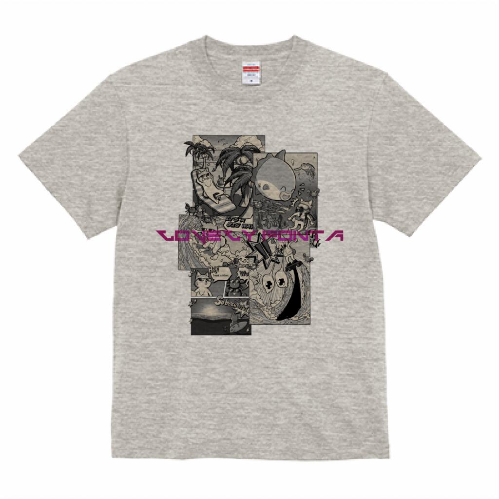 ぽん太の休日大集合モノクロVer/オートミール/ユニセックス