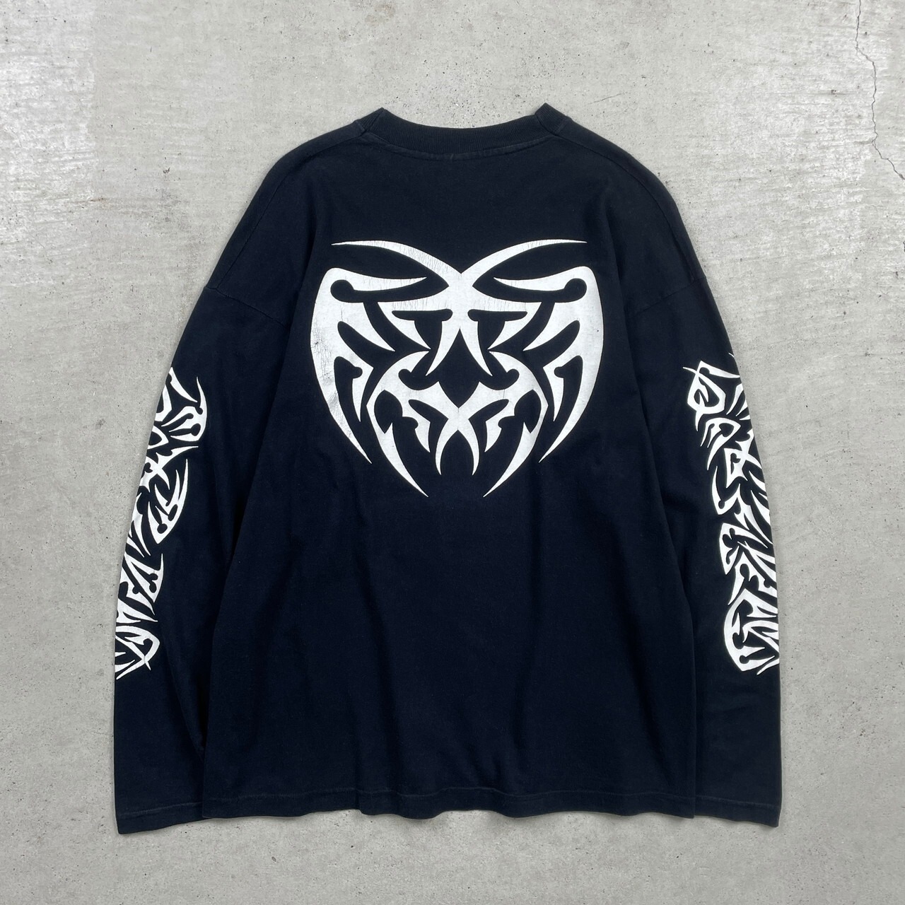 90年代~00年代 UNKNOWN トライバル柄 ロングTシャツ ロンT 袖プリ 