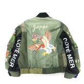 【bomber006】再構築リバーシブルボンバー ドラゴン刺繍 ×ミリタリーDragon embroidery ×Military MIX BOMBER JACKET