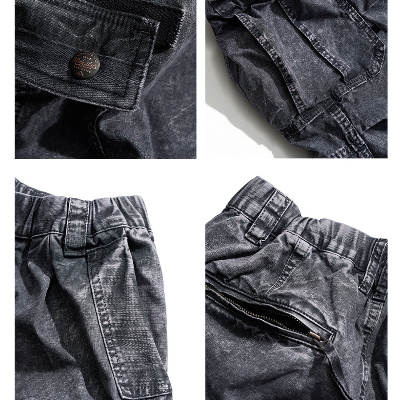 ユーズドウォッシュ ワイドカーゴパンツ N3487 - 7