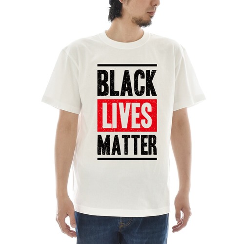 JUST ジャスト メッセージ 半袖Tシャツ BLACK LIVES MATTER ビッグロゴ