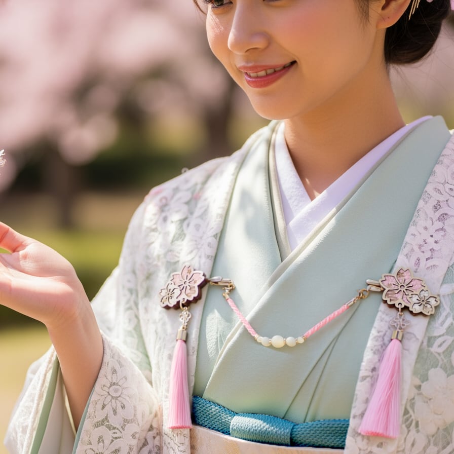 【受注生産】夢見桜の羽織紐（ピンク）　