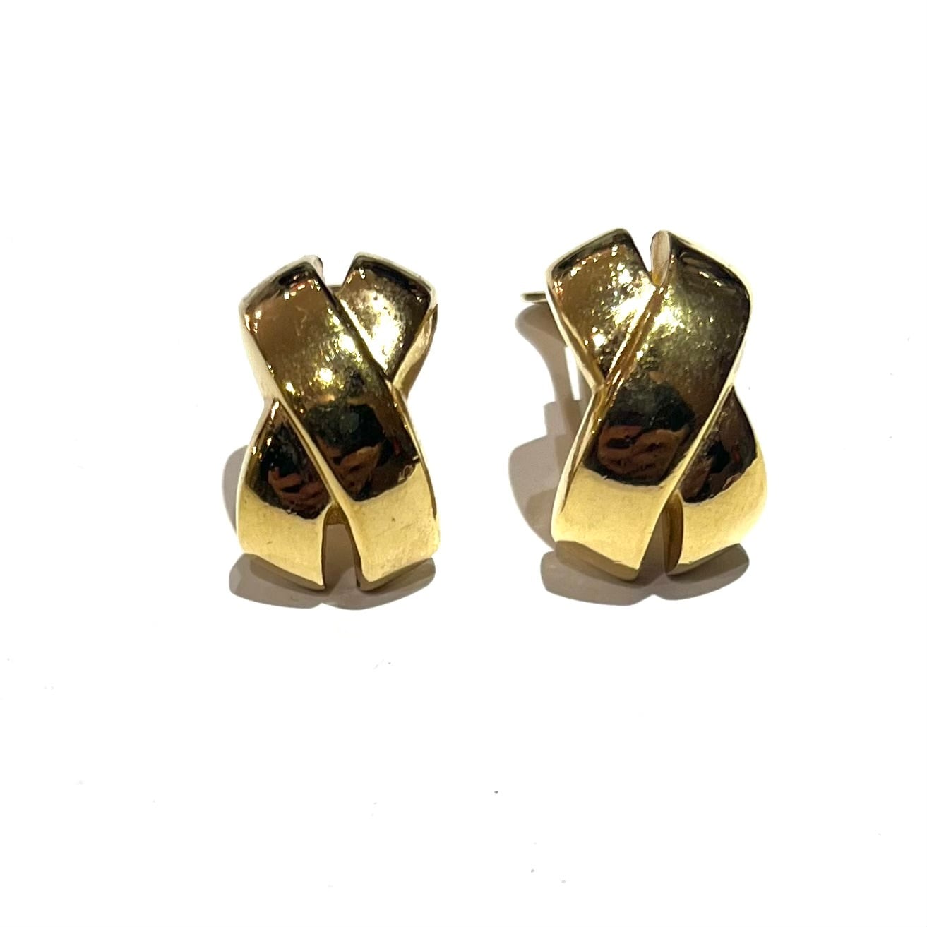 ChristianDior EARRING】 2688 DIOR ゴールドリボンクロス