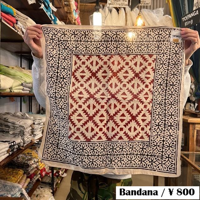 TOPANGA accessory BagruPrint　bandana　R　バグループリント　バンダナ　インド　