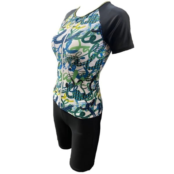 WV-525207 npフィットネス水着 そで付きセパレート 上下セット 総裏地