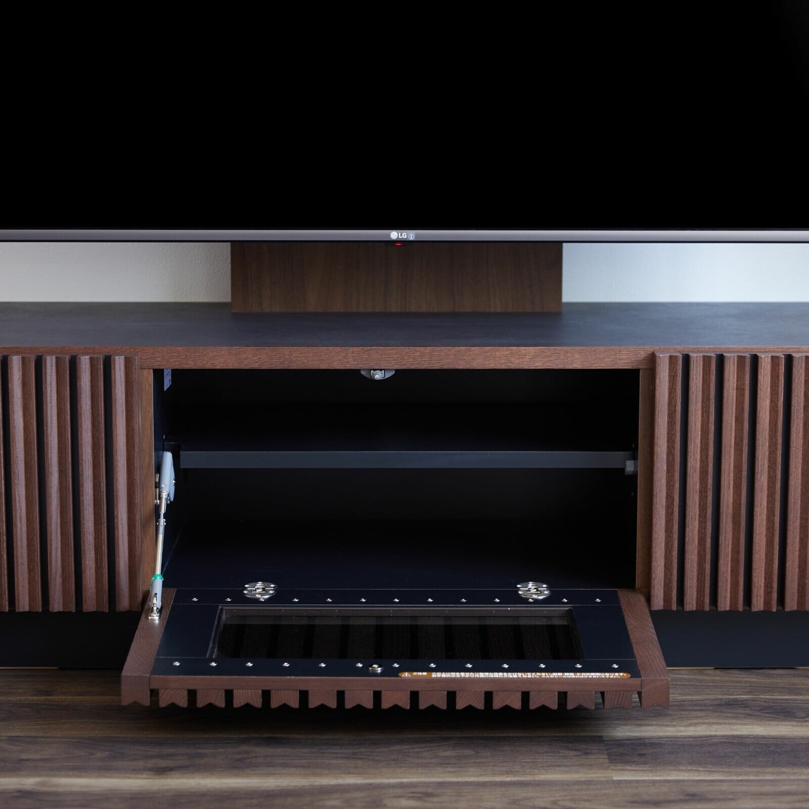 幅180cm】格子とセラミック調の無垢材TVボード | Voila