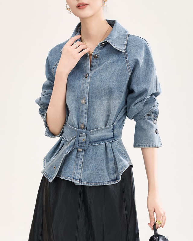 Belted Denim Shirt
