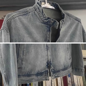 ショートスタンドカラーデニムジャケット　0879