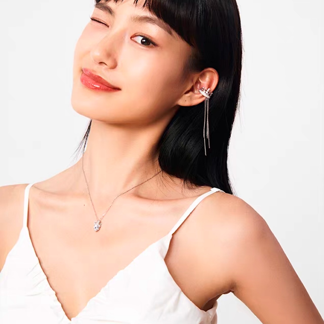 おしゃれ キラキラ パール 王冠 シルバー ネックレス