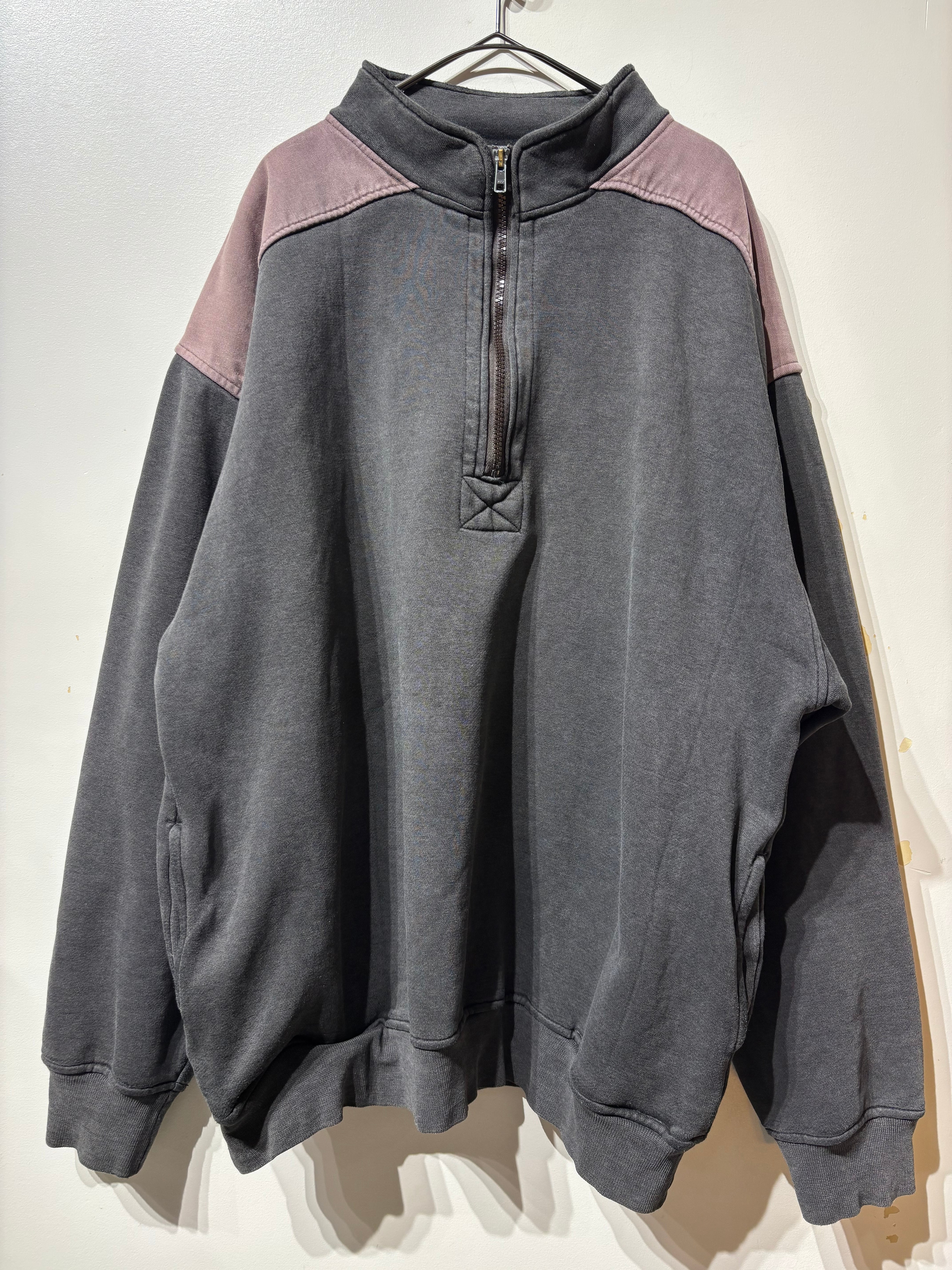 (CS2568)90’s GALT SAND half zip 2 tone sweat