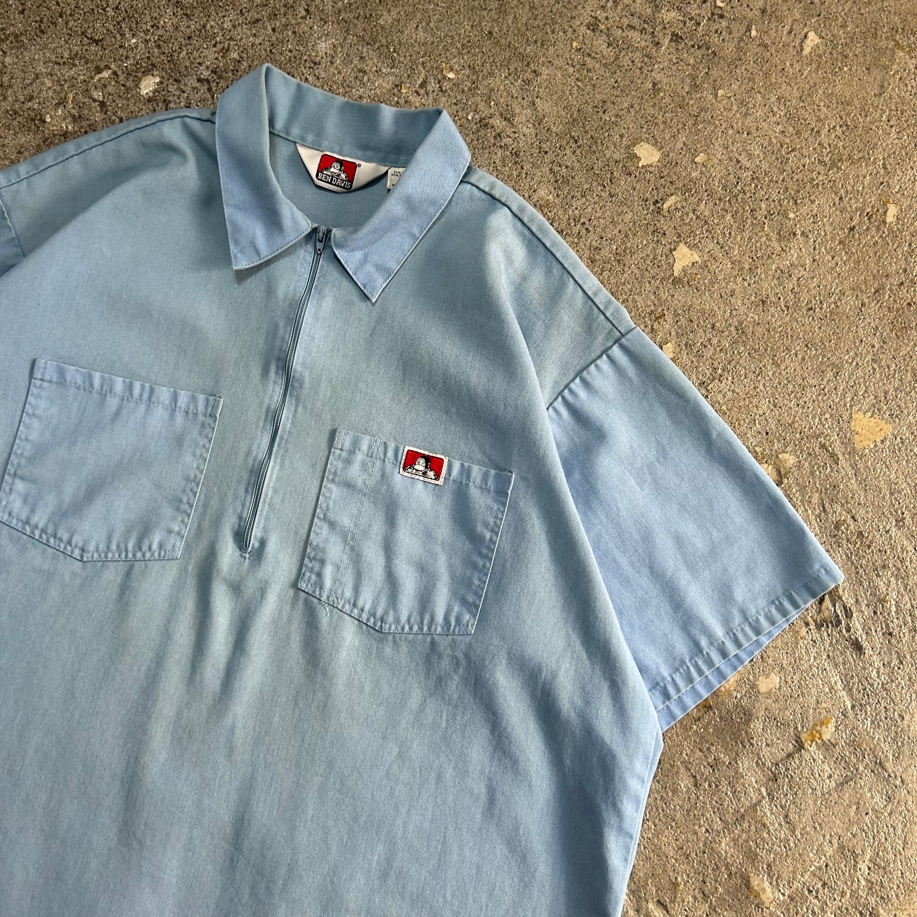 デッド Tan L 90s BEN DAVIS Half zip shirt デッド Tan L 90s BEN DAVIS Half zip shirt