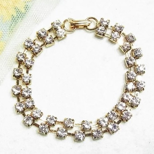 クリアなラインストーンの２列ブレスレット　rhinestone bracelet のセール通販　11833BR
