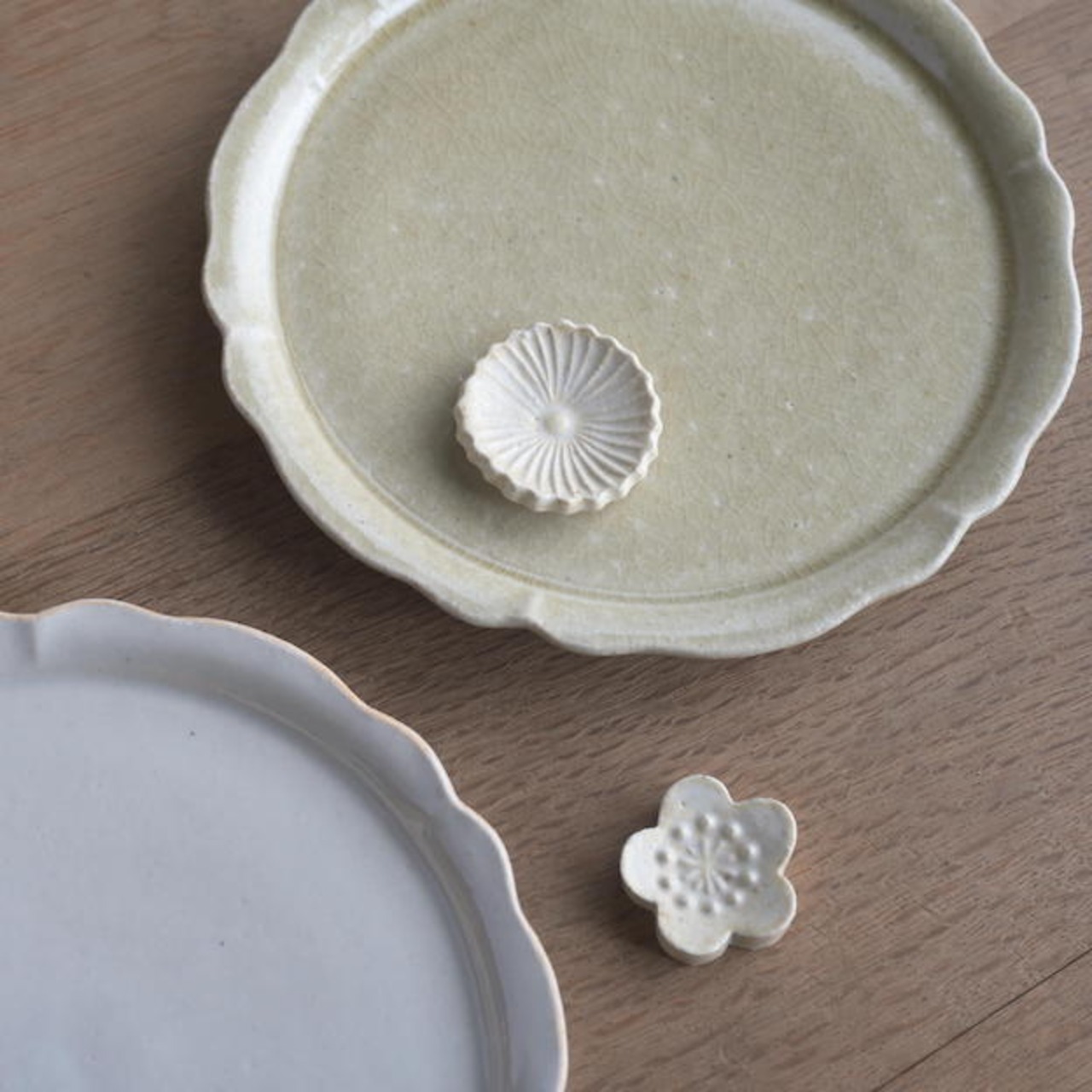 たくまポタリー 6寸プレート 輪花 : 2104700000211