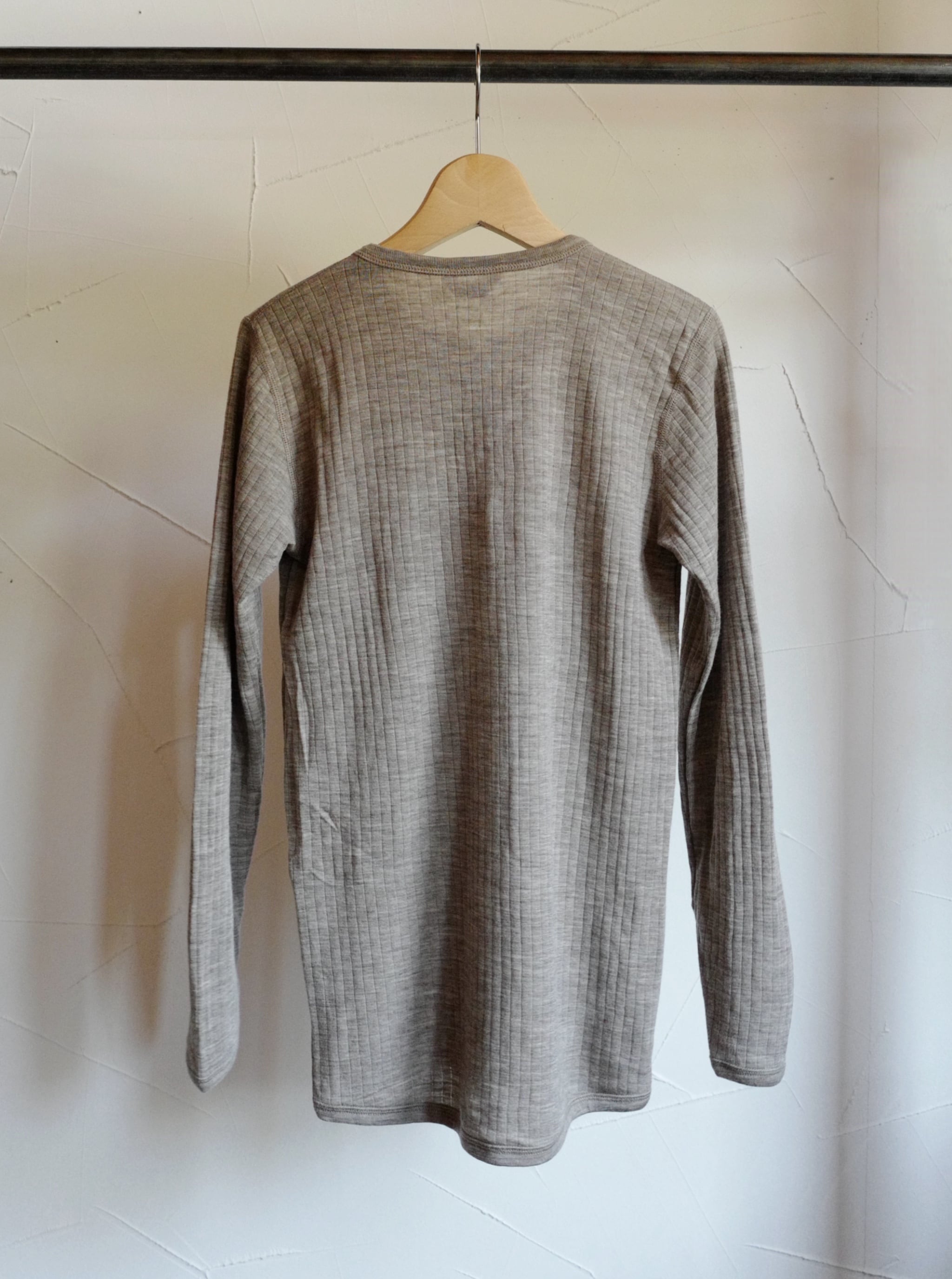 joha メリノウールロングスリーブ グレー 150size joha｜メリノウール ロングスリーブ 長袖インナー（150サイズ）［温活