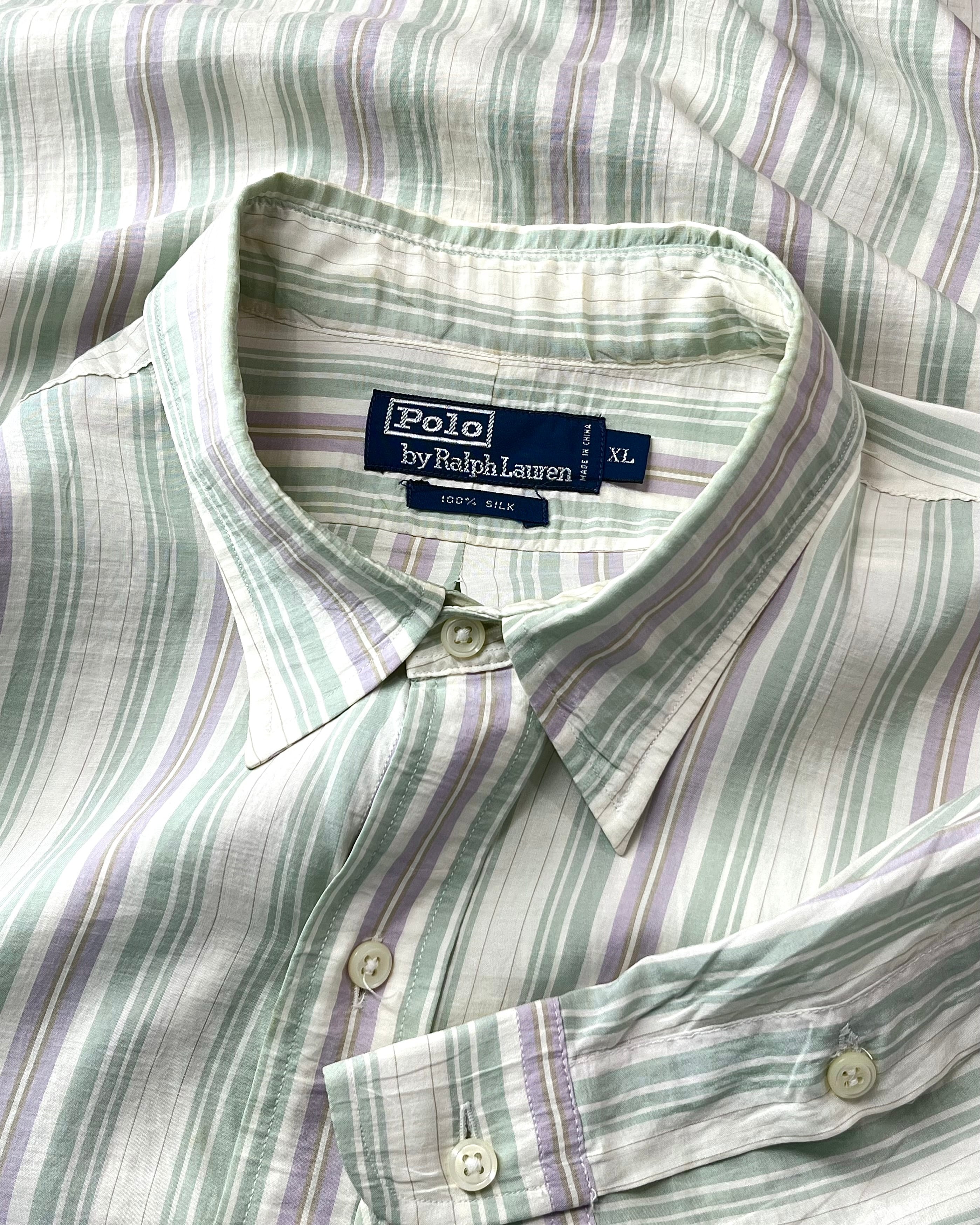 90s Ralph Lauren "Silk 100%" L/S Striped Shirt