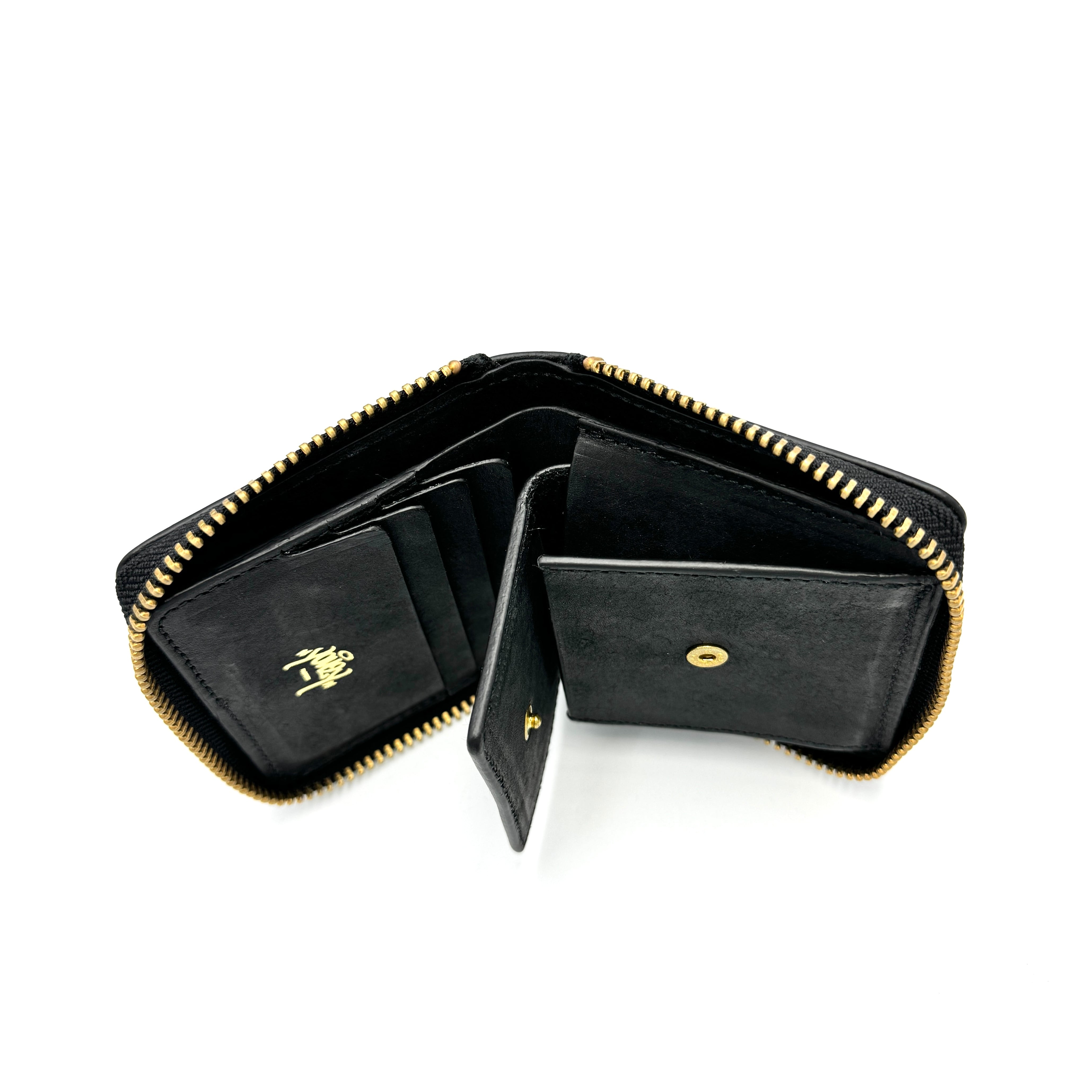 YONZY Factory RZミニウォレット スクラッチレザー牛革 ブラックYZRZMW