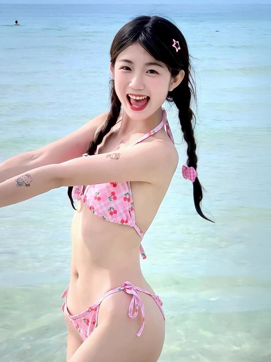 チェリービキニ 水着 ビキニ さくらんぼ柄ホルターネックビキニ ピンク チェリー