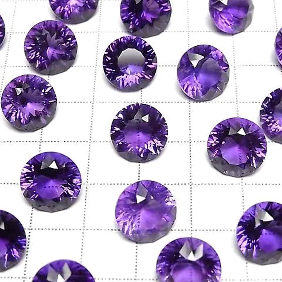 2月誕生石 宝石質 アメジスト ルース 約12×12mm ラウンド コンケーブ