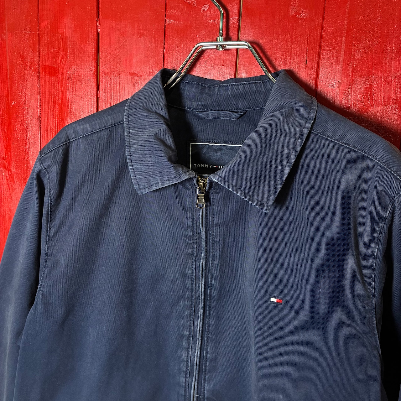 TOMMY HILFIGER スウィングトップ ネイビー コットンジャケット フェード アメカジ