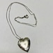 Vintage Heart Shaped Silver Locket Pendant Necklace