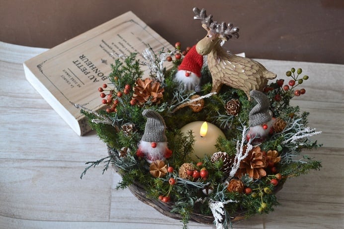 ホワイトクリスマスリースコットンシロタエギク