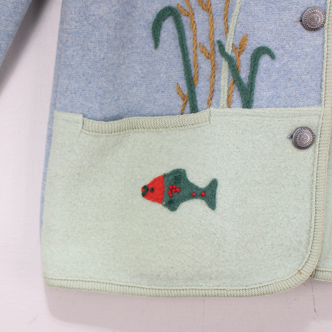 EU VINTAGE SIGI SCHEIBER FISHING PATTERNED HAND MADE 