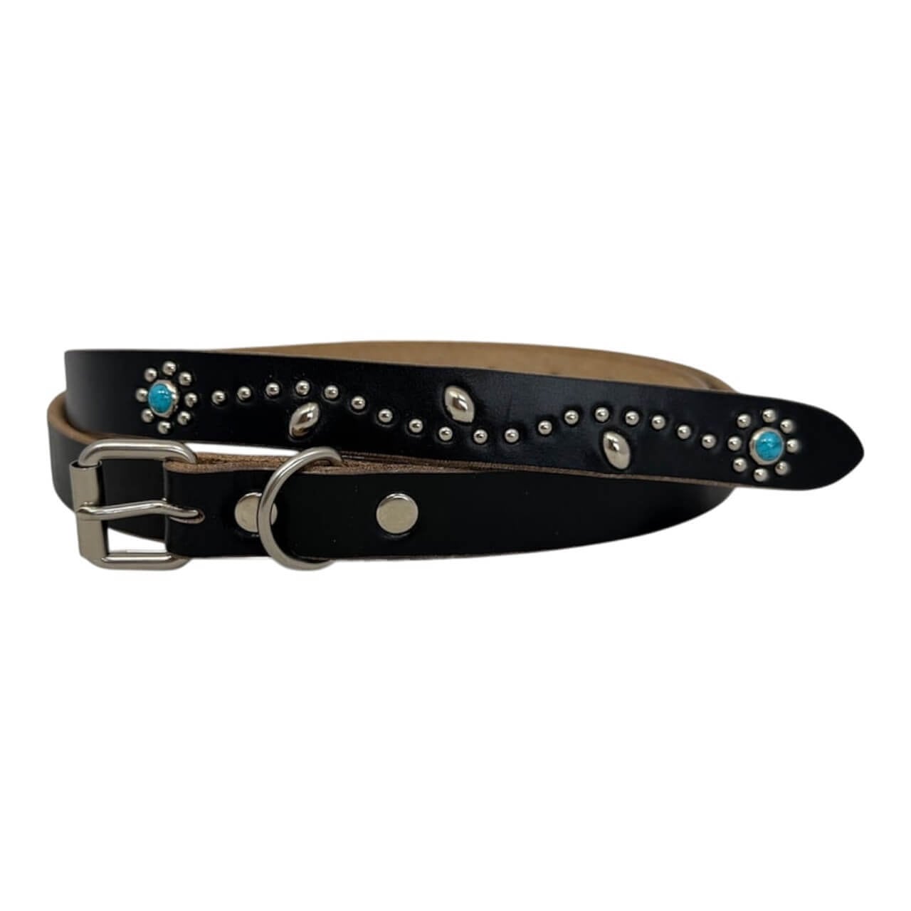 Re-ACT / Studs Flower Narrow Long Belt - スタッズ フラワー ナロー